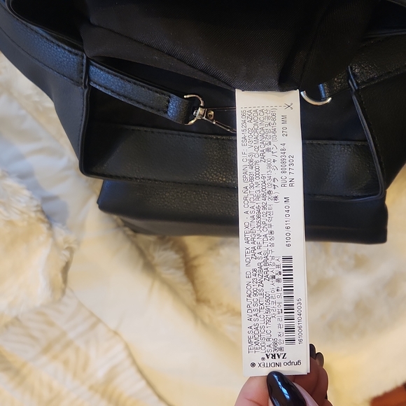 Zara Backpack with Flap Zips Black - Picture 9 of 16